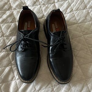 Deer Stags Black Leather Oxfords